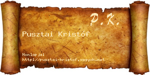 Pusztai Kristóf névjegykártya